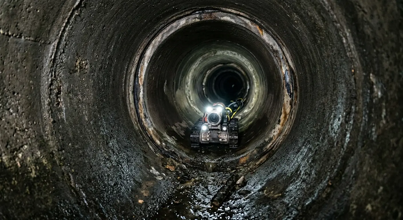 Robotic sewer camera inspecting pipe interior for Sewer Line Repair in Helena Valley Southeast